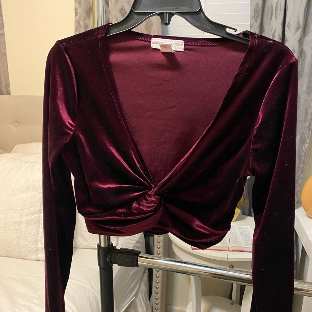 Red velvet shirt